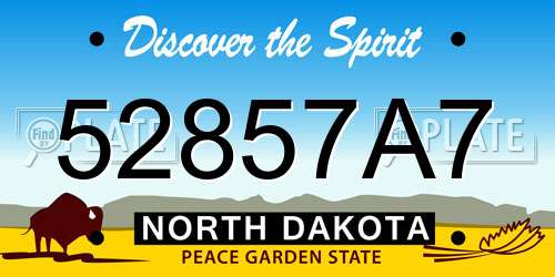 52857A7 North Dakota License Plate