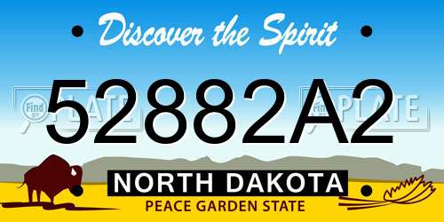 52882A2 North Dakota License Plate