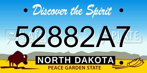52882A7 North Dakota License Plate