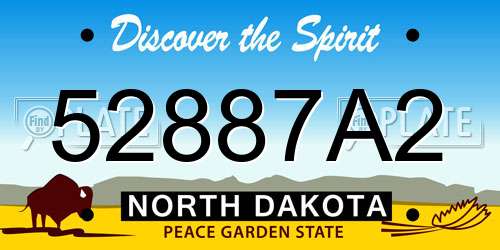 52887A2 North Dakota License Plate