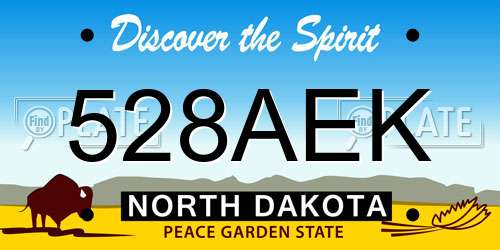 528AEK North Dakota License Plate