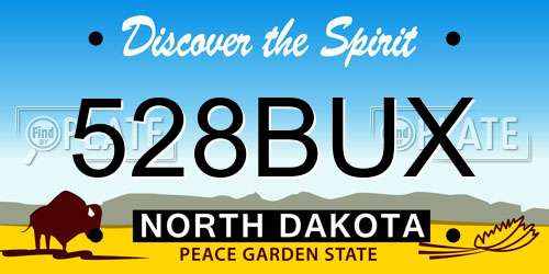 528BUX North Dakota License Plate