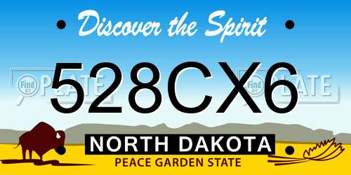 528CX6 North Dakota License Plate