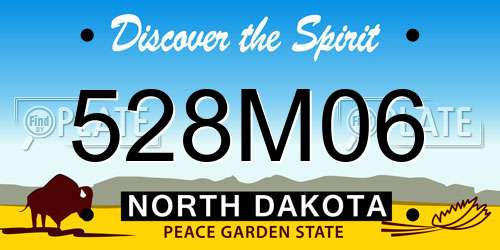 528M06 North Dakota License Plate