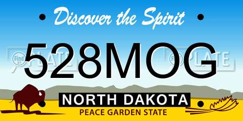 528MOG North Dakota License Plate
