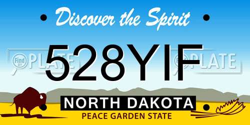 528YIF North Dakota License Plate
