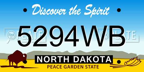 5294WB North Dakota License Plate