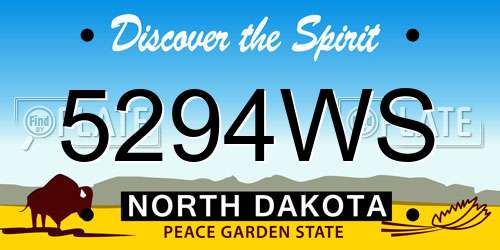 5294WS North Dakota License Plate