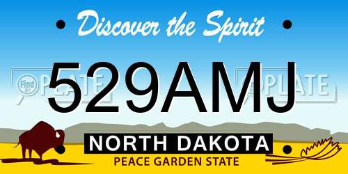 529AMJ North Dakota License Plate