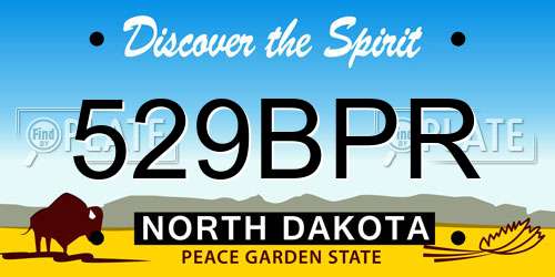 529BPR North Dakota License Plate