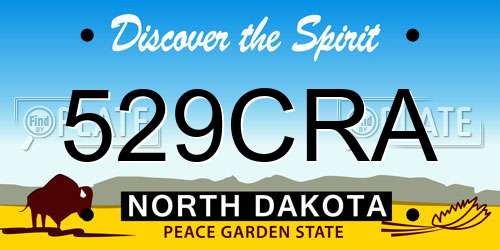 529CRA North Dakota License Plate