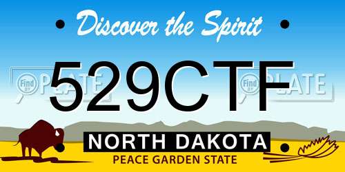 529CTF North Dakota License Plate