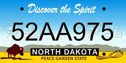 52AA975 North Dakota License Plate