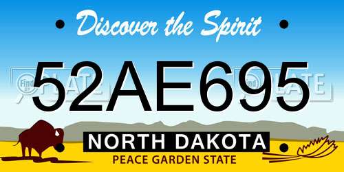 52AE695 North Dakota License Plate