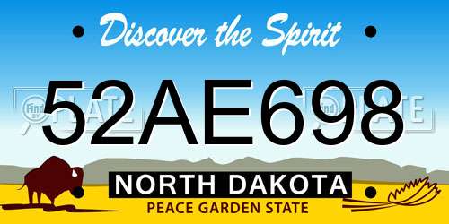 52AE698 North Dakota License Plate