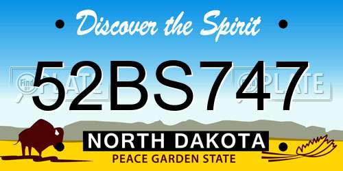52BS747 North Dakota License Plate