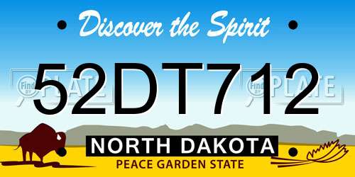 52DT712 North Dakota License Plate