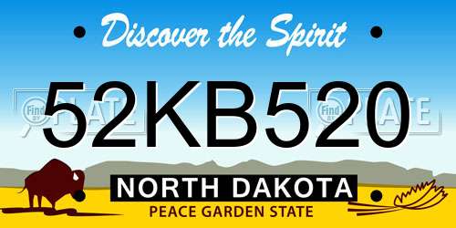 52KB520 North Dakota License Plate