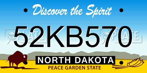 52KB570 North Dakota License Plate