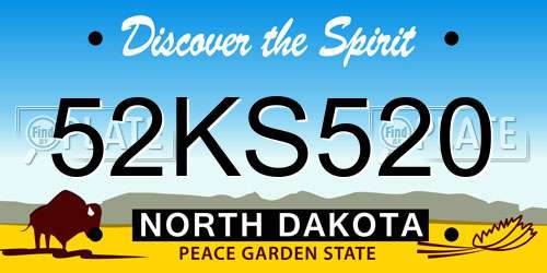 52KS520 North Dakota License Plate