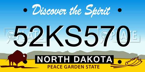 52KS570 North Dakota License Plate