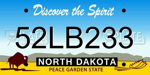 52LB233 North Dakota License Plate