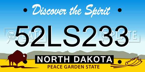 52LS233 North Dakota License Plate