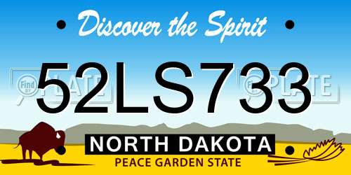 52LS733 North Dakota License Plate