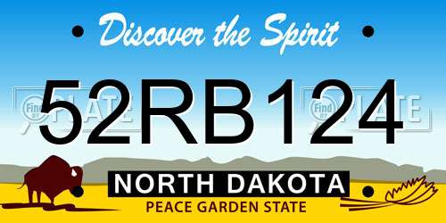 52RB124 North Dakota License Plate