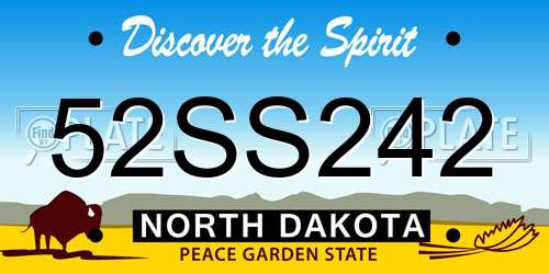 52SS242 North Dakota License Plate
