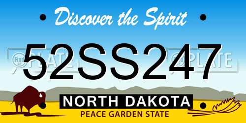52SS247 North Dakota License Plate