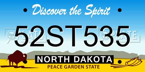 52ST535 North Dakota License Plate