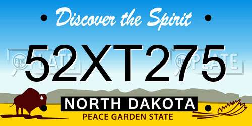 52XT275 North Dakota License Plate