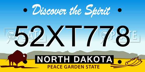 52XT778 North Dakota License Plate