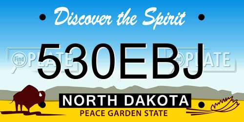 530EBJ North Dakota License Plate