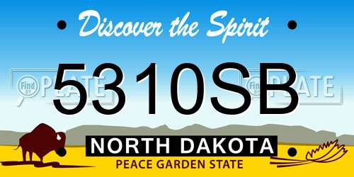 5310SB North Dakota License Plate