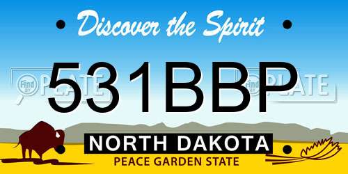 531BBP North Dakota License Plate