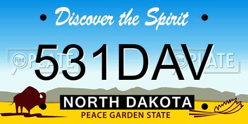 531DAV North Dakota License Plate