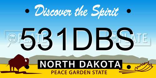 531DBS North Dakota License Plate