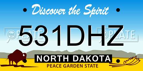 531DHZ North Dakota License Plate