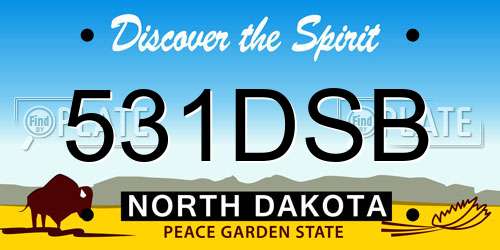 531DSB North Dakota License Plate