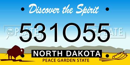 531O55 North Dakota License Plate