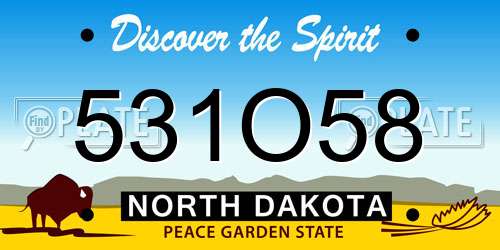 531O58 North Dakota License Plate