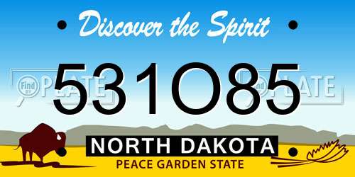 531O85 North Dakota License Plate