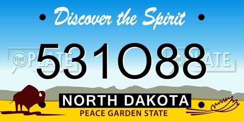 531O88 North Dakota License Plate
