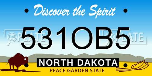 531OB5 North Dakota License Plate