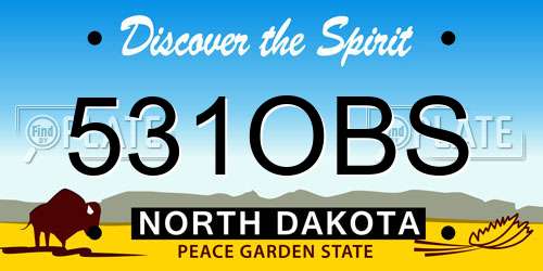 531OBS North Dakota License Plate