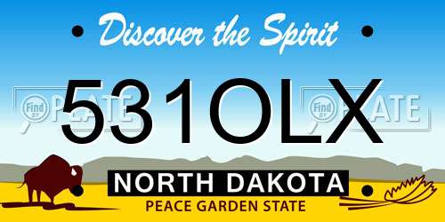 531OLX North Dakota License Plate