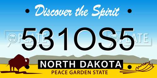 531OS5 North Dakota License Plate