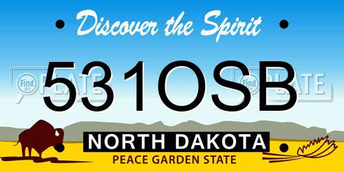 531OSB North Dakota License Plate